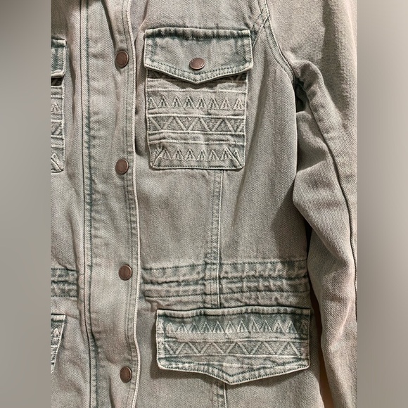 BCBGeneration Military Utility Jacket Women’s Khaki Oceanic Green Drawstring XS - Picture 6 of 11